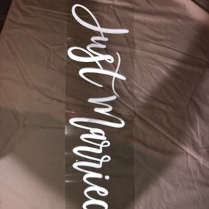 White just married sticker